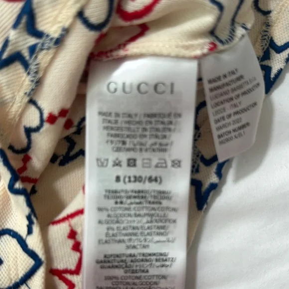 Gucci Cream Polo with Red and Blue Patterns - Picture 4 of 4